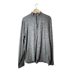 Brooks Mens Running Shirt Essential 1/2 Zip Long Sleeve Pullover Gray Large